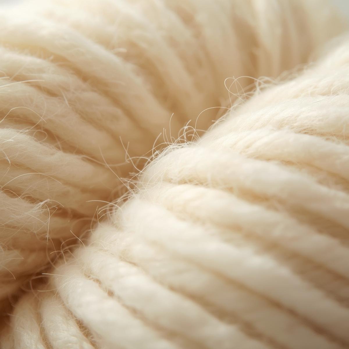 Carded yarn skein close up